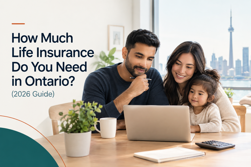 Ontario family calculating how much life insurance coverage they need